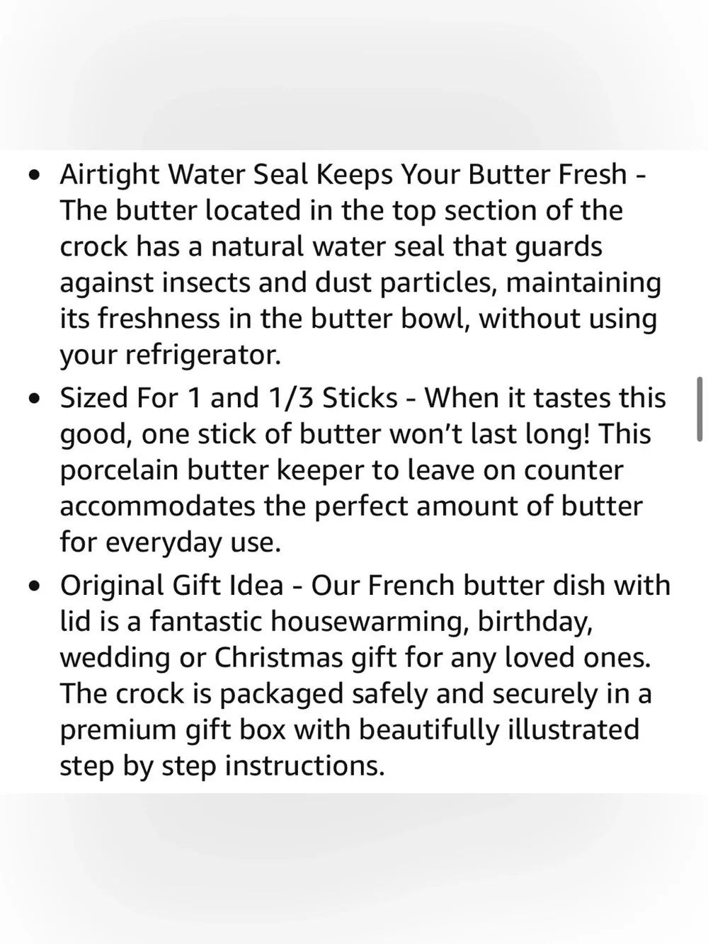 Butter Crock with Lid with Water Line